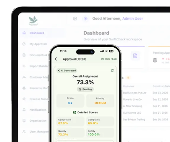 SwiftcheckAI dashboard